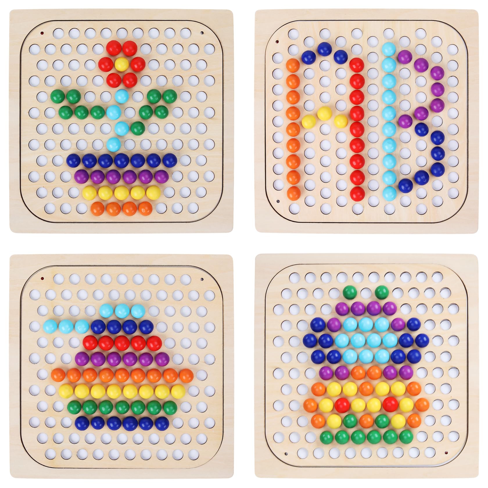 ANPEAC Juguetes Montessori de Madera,Rompecabezas de Cuentas, Juguetes educativos de matemáticas,Motricità Fine Juguetes para niños de 3, 4 5 6 años,Puzzle Bambini,Idee Regalo per Ragazzo & Ragazza