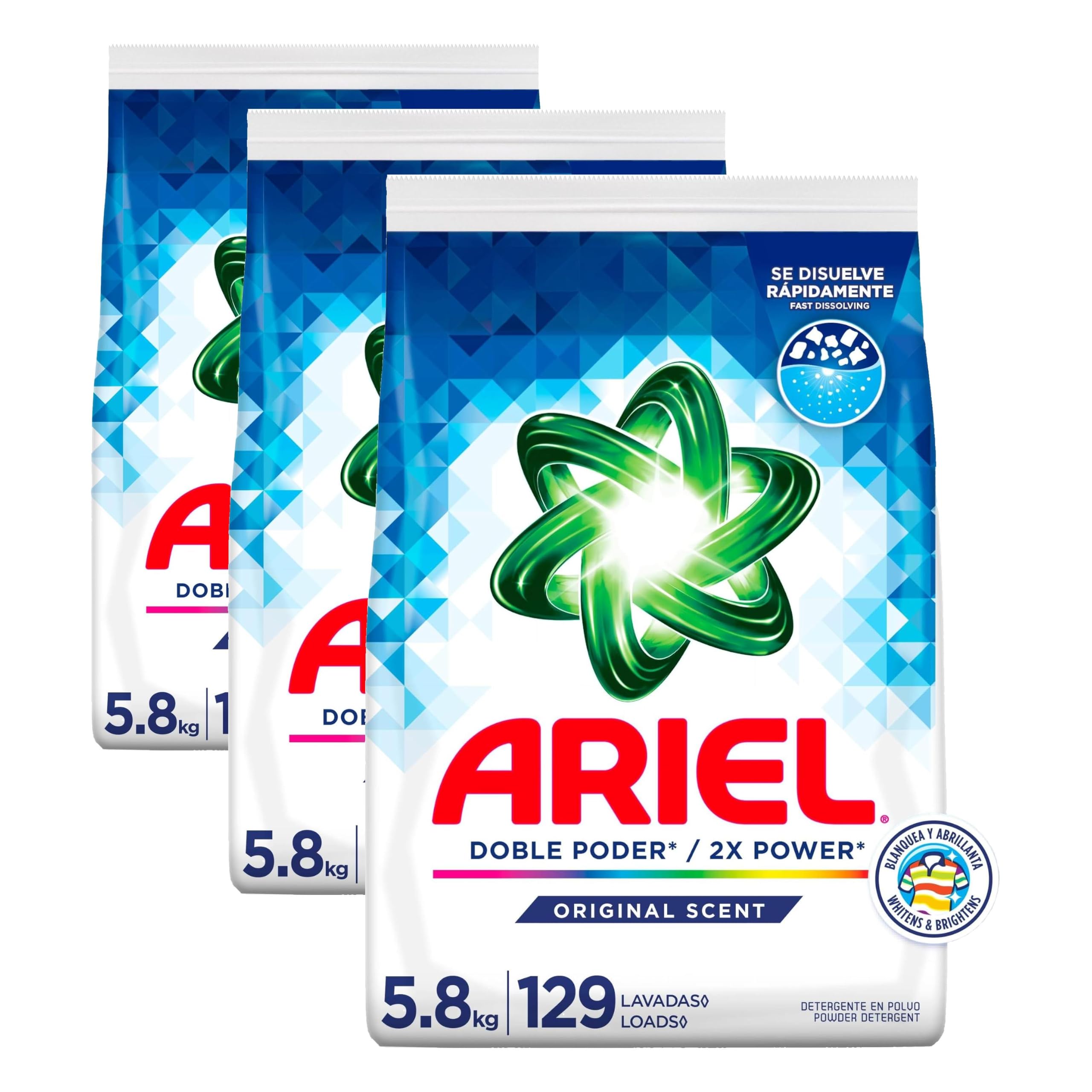 Photo 1 of Ariel Powder Laundry Detergent, Original Scent, 5.8kg, 129 Loads