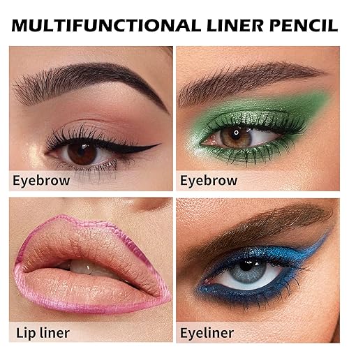 Miniatura 4 de Boobeen Lápiz delineador de ojos de gel colorido, lápiz delineador de ojos impermeable, juego de delineador de ojos metálico mate para mujer, lápiz