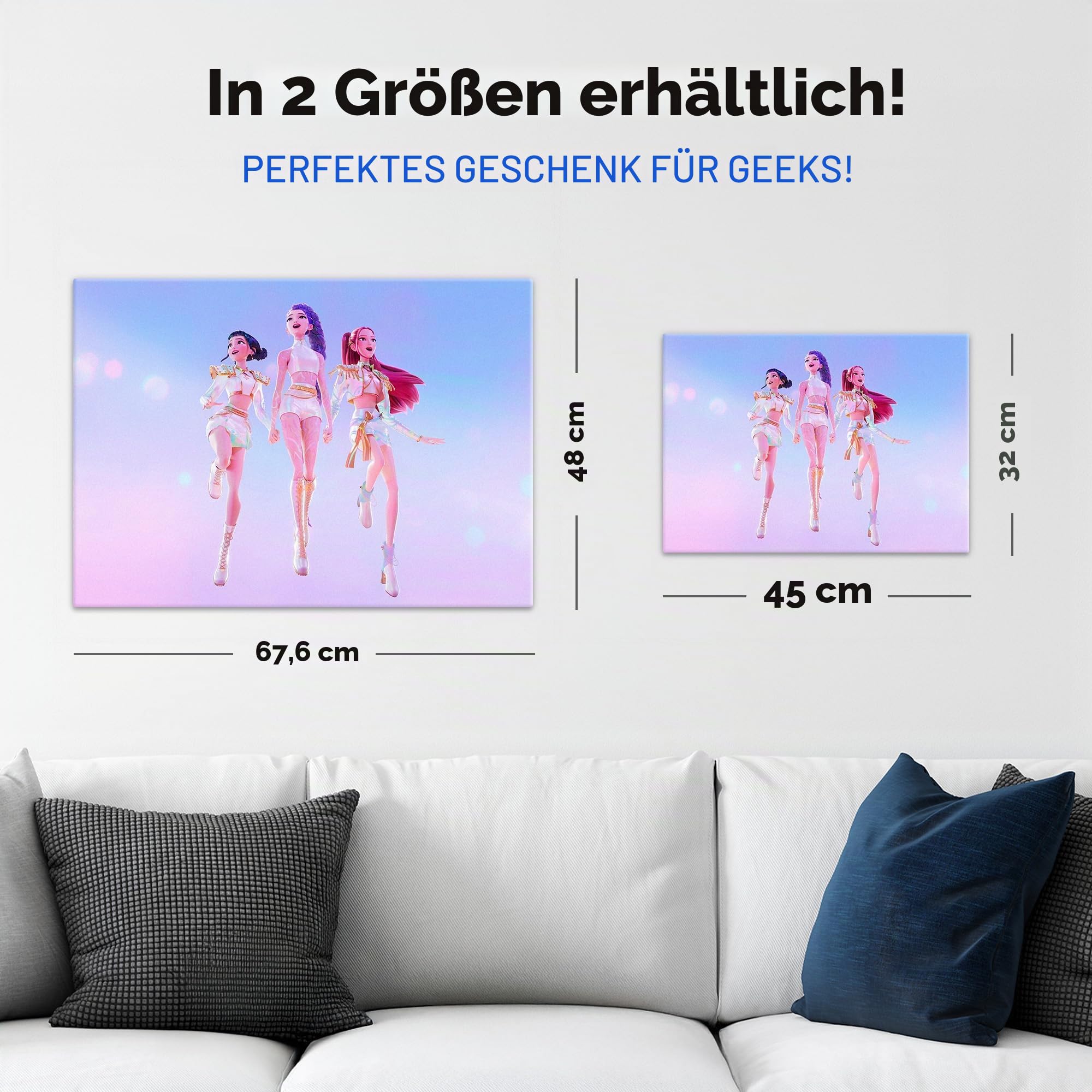 Displate Metallposter KPop Demon Hunters Wandbild - Icons of the Screen - HUNTR/X Portrait - Girls Huntrix Kpop Geschenk - Premium Wanddekoration Wand Deko Wohnzimmer Film Poster - 32 x 45 cm