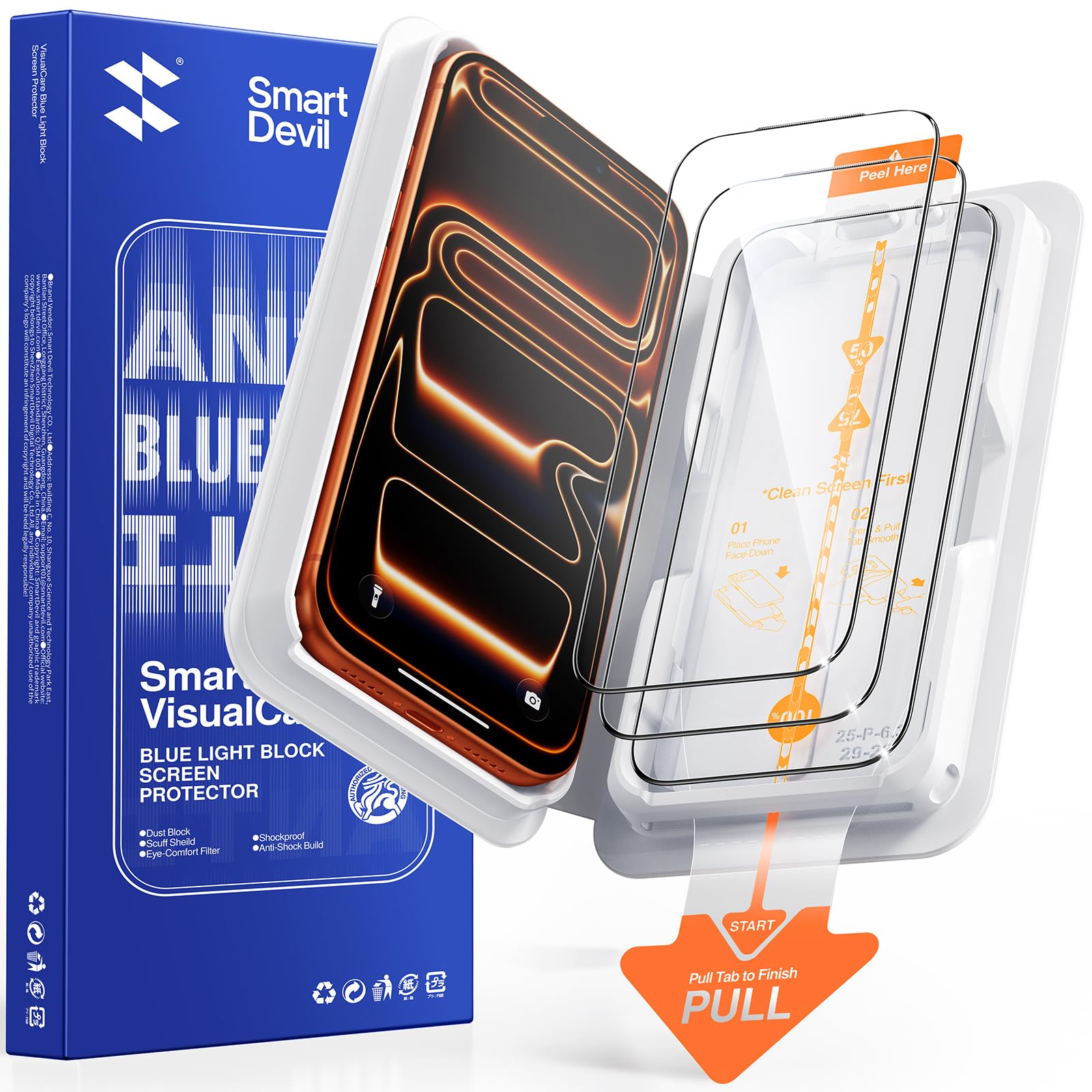 SmartDevil 3-Pack Tempered Glass for iPhone 17 Pro Max