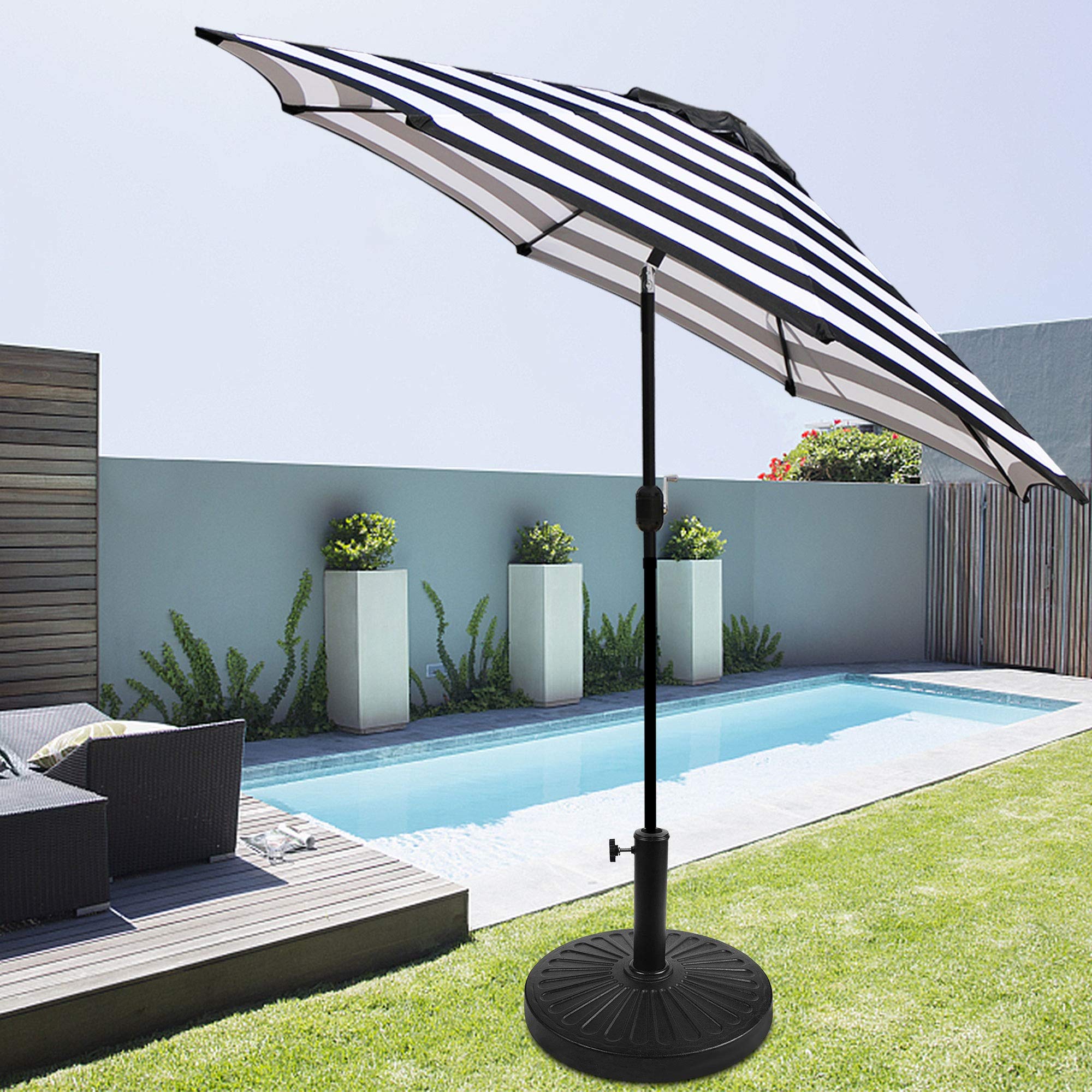 Blissun 22 lbs Patio Umbrella Base, Outdoor Umbrella Base, Market Umbrella Base Stand for Patio, Garden, Lawn, Black : Patio, Lawn & Garden