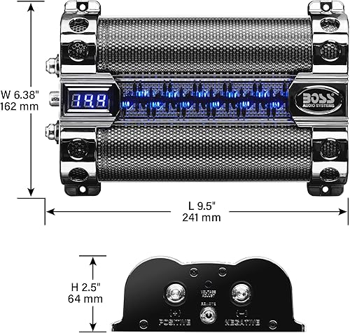 Miniatura 4 de BOSS Audio Systems CAP8 - Condensador de coche 8 farad, almacenamiento de energía, graves mejorados desde estéreo, tono de polaridad inversa de