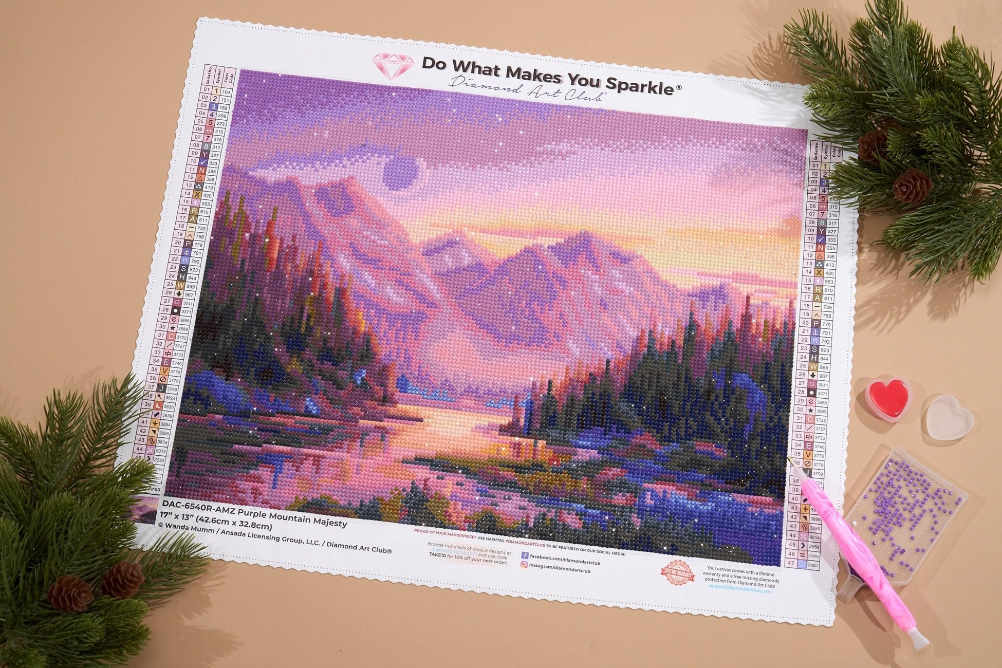 Amazon.com: DIAMOND ART CLUB Purple Mountain Majesty Diamond