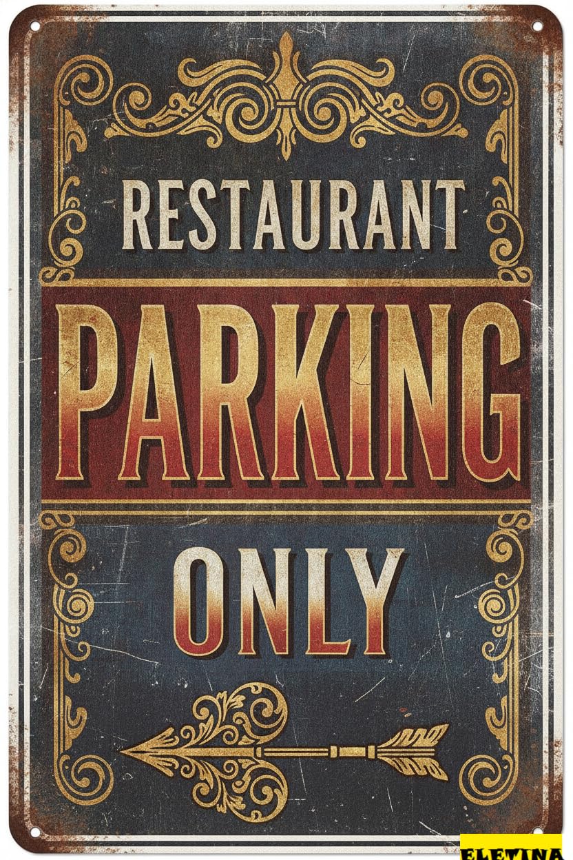 Personalized Sign for Man Cave Restaurant Parking Only With Left Arrow Metal 8x12ines Private Property Decorative