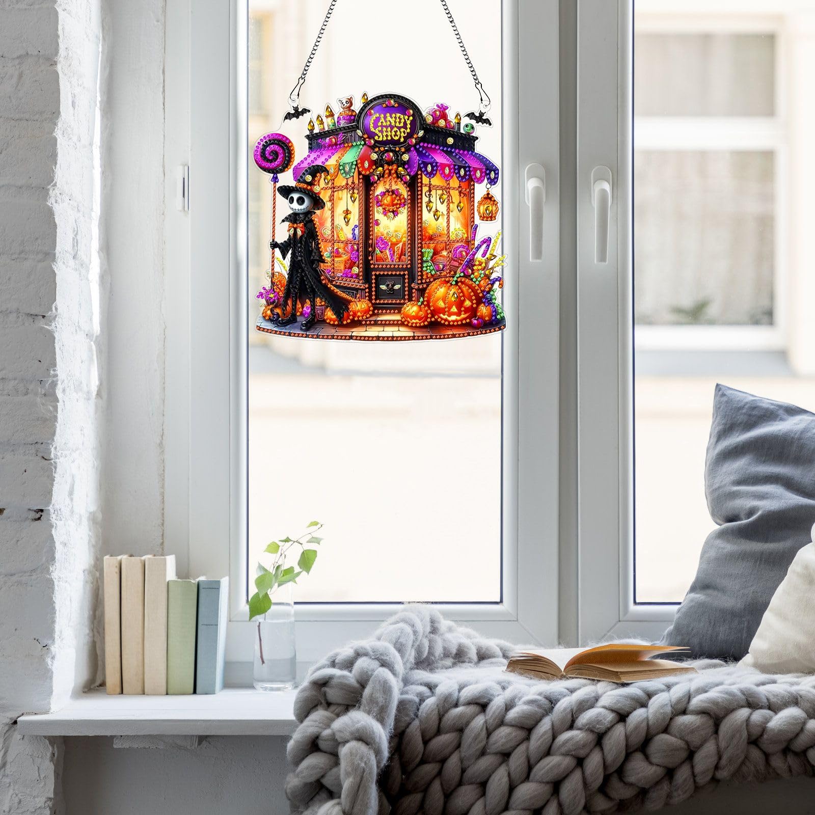 Halloween Diamond Painting Hängedekoration DIY – Süßes Oder Saures Motiv