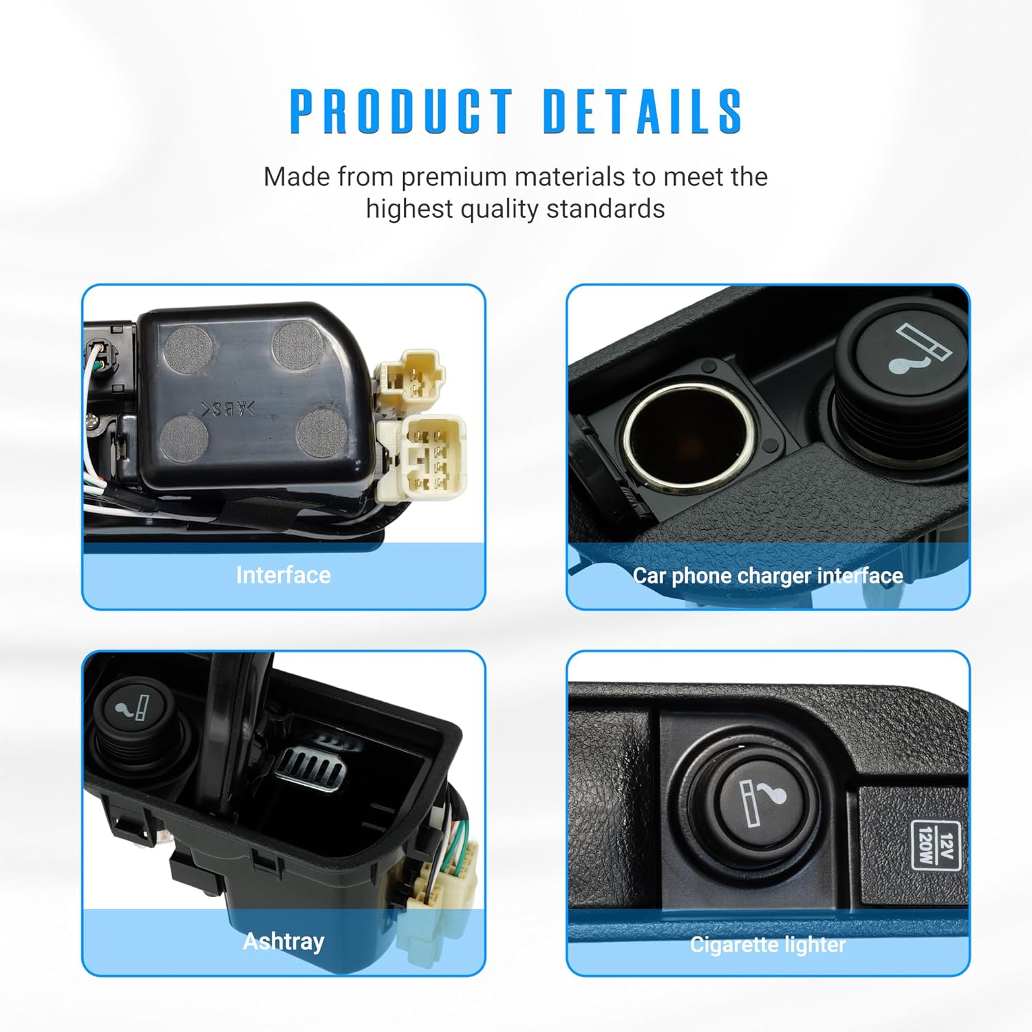 7411035010B0 Ashtray & Cigarette Lighter Smoker Kit Center Console for Toyota 4Runner 4.0L 4.7L 2003-2009 120W 12V Car Phone Charger USB 74110-35010-B0