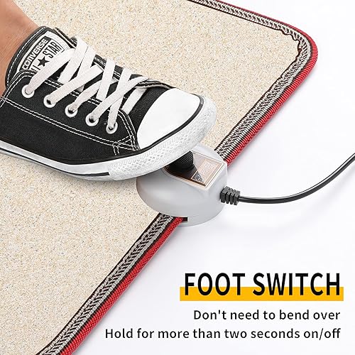 Miniatura 2 de Livtribe AC 110V - Tapete calefactable para el pie, almohadilla térmica de cristal de carbono beige, calentadores de pies eléctricos para oficina,