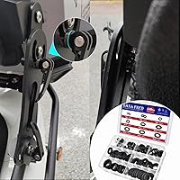 Vista 7 de 240 piezas espaciadoras redondas planas de nailon, 9 tamaños, kit surtido de arandelas planas negras, anillo de plástico avellanado, anillo