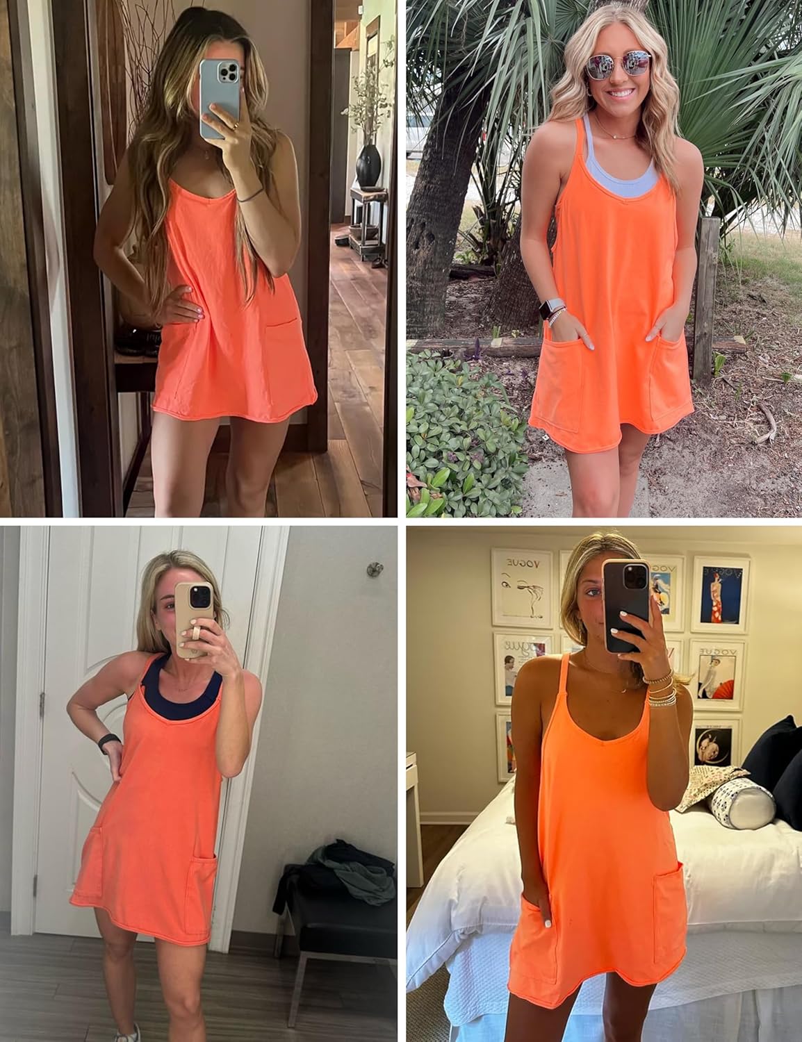 LTSCNRM Women's Tennis Dress Workout Mini Dress Built-in Shorts Sleeveless Spaghetti Straps Golf Athletic Dresses - Image 3