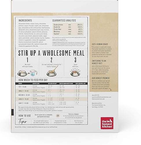 Miniatura 2 de The Honest Kitchen Alimento para perros de grano entero deshidratado de grado humano comida completa o comida para perros