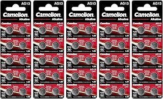 Camelion 12001013B50 Plus Alkaline Button Cell Battery (AG13, LR44, LR1154, 357, Pack of 50)