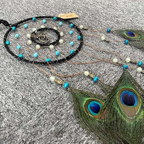 Miniatura 3 de AWLEE Atrapasueños para niños, decoración de pared de dragones para dormitorio de adultos, decoración colgante de plumas hecha a mano, adorno para