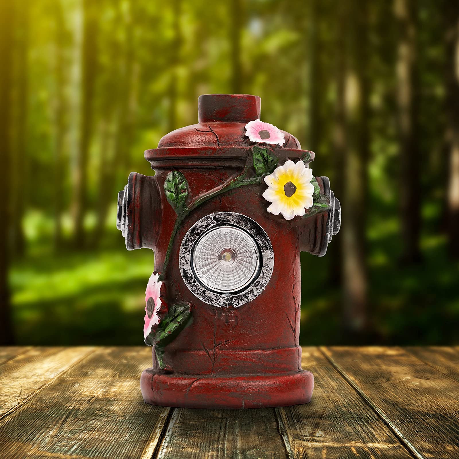 Buy Garden Fire Hydrant with Solar Light, Solar Garden Resin Statue