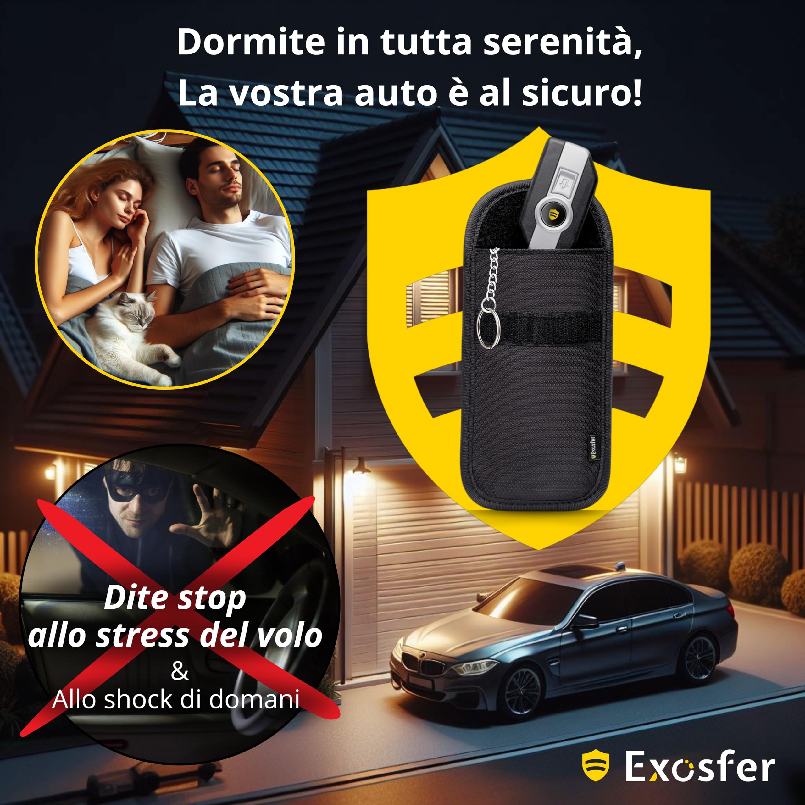 Custodia Schermata Chiave Keyless Ripstop Medium Gabbia Faraday Antifurto Auto Blocco Segnale RFID