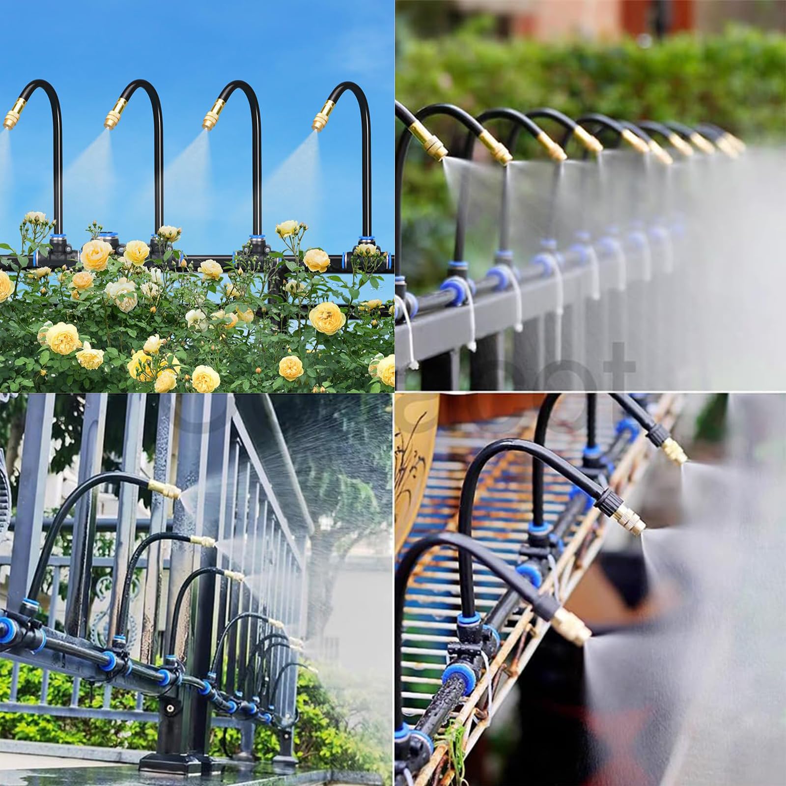 Drip Irrigation Kit 360° Curved Garden - 65.6 FT Automatic Watering ...