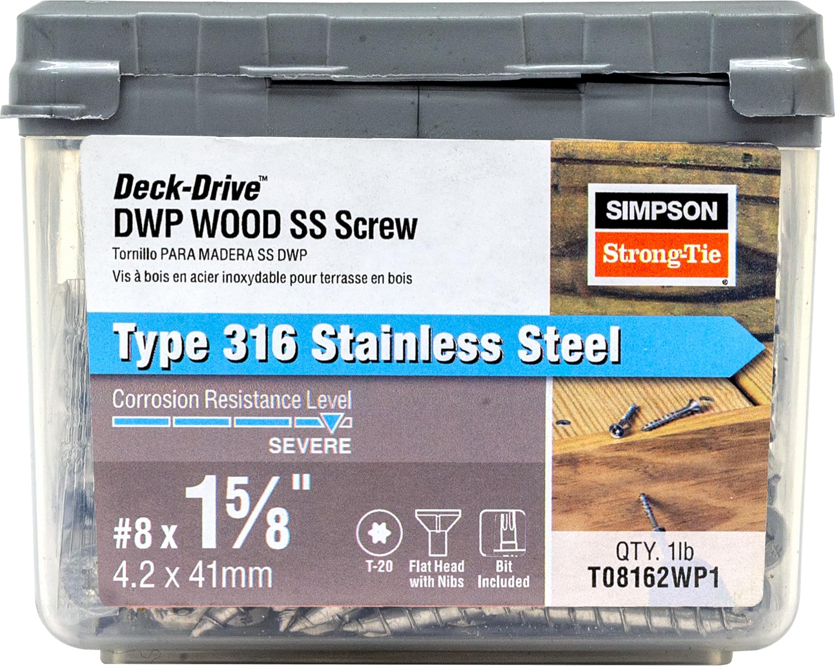 Amazon.com: Simpson Strong-Tie T08162WP1 Deck-Drive DWP Wood SS