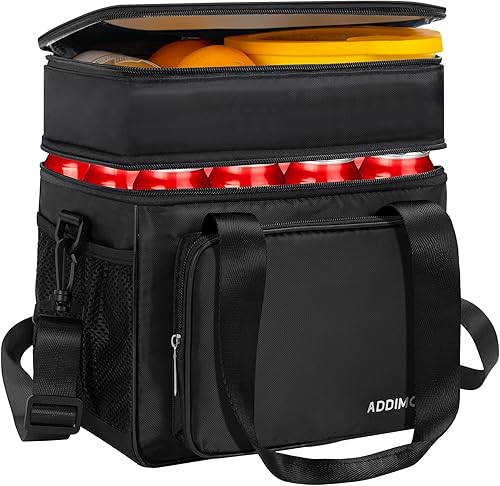 Lonchera para mujeres y hombres, lonchera de doble cubierta, 24 horas, bolsa térmica de almuerzo con correa para el hombro, gran resistente a prueba