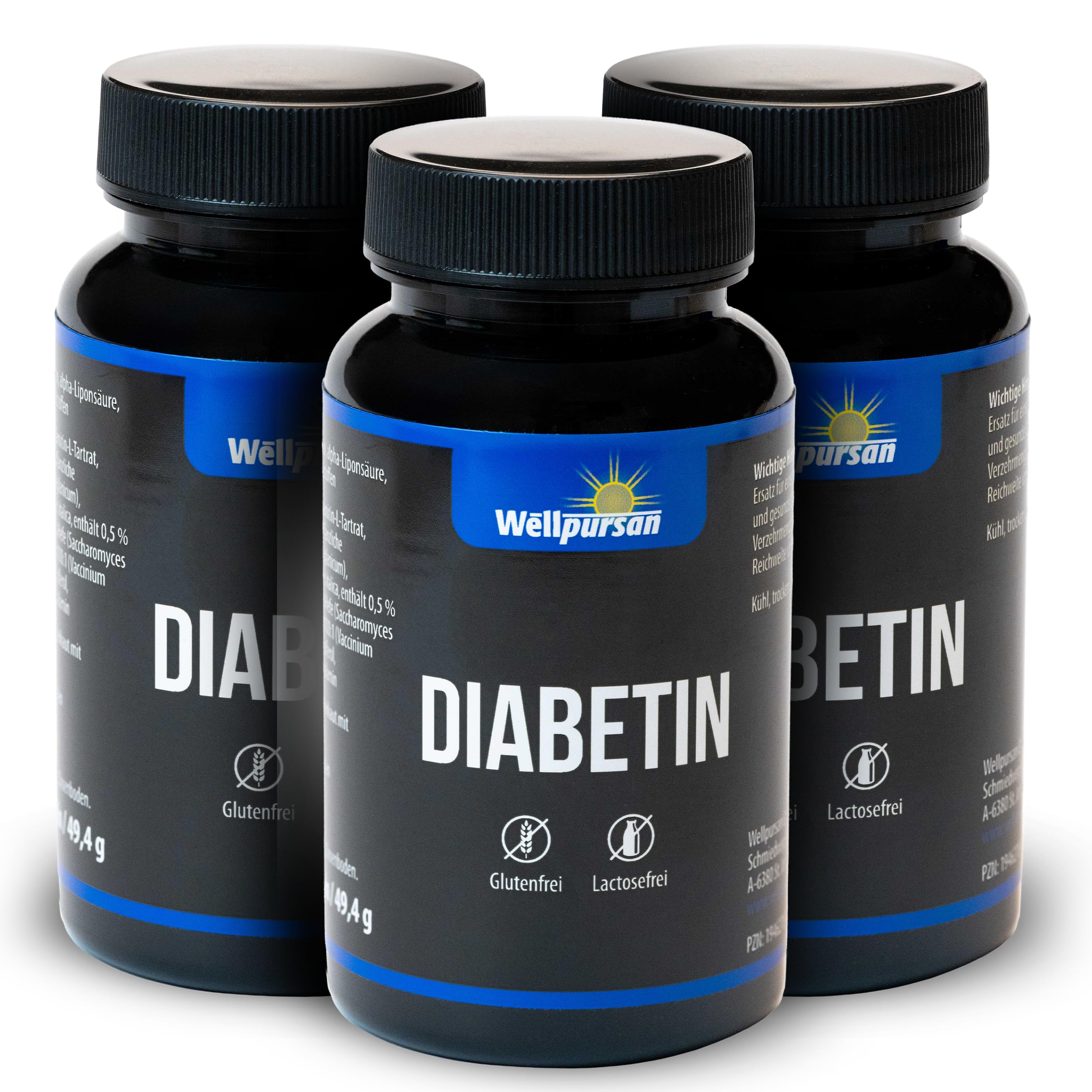 Wellpursan Diabetin Kapseln (3 x 60 Kapseln) – Natürlicher Komplex zur Unterstützung eines ausgewogenen Stoffwechsels und der allgemeinen Vitalität.