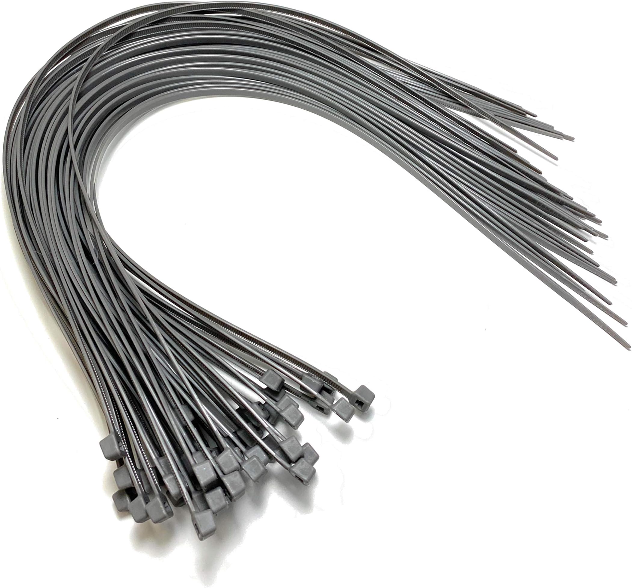Cable Ties - 450mm x 4.8mm - 17.7" Extra Long Tie Wraps - Nylon Zip Ties (50, Grey)