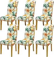 Vista 7 de Fundas para sillas de comedor, juego de 2 fundas para sillas de comedor o cocina, lavables, protectoras, para sillas Parsons, para el hogar, Beige