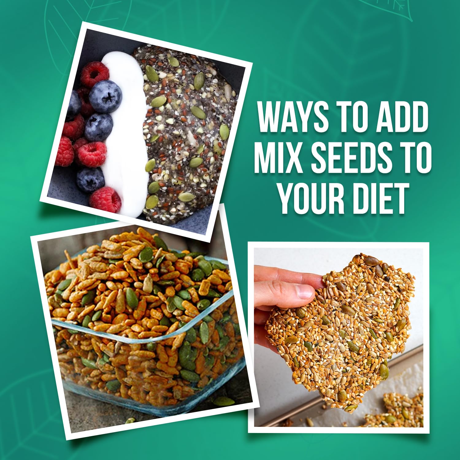 NutroVally Mix Seeds (200g) 5-in-1 Seeds Combo of Flax, Chia, Pumpkin, Watermelon & Sunflower Seeds | Superfood for Weight Management | Plant-Based Healthy Diet Snacks - Jar (200g) 4