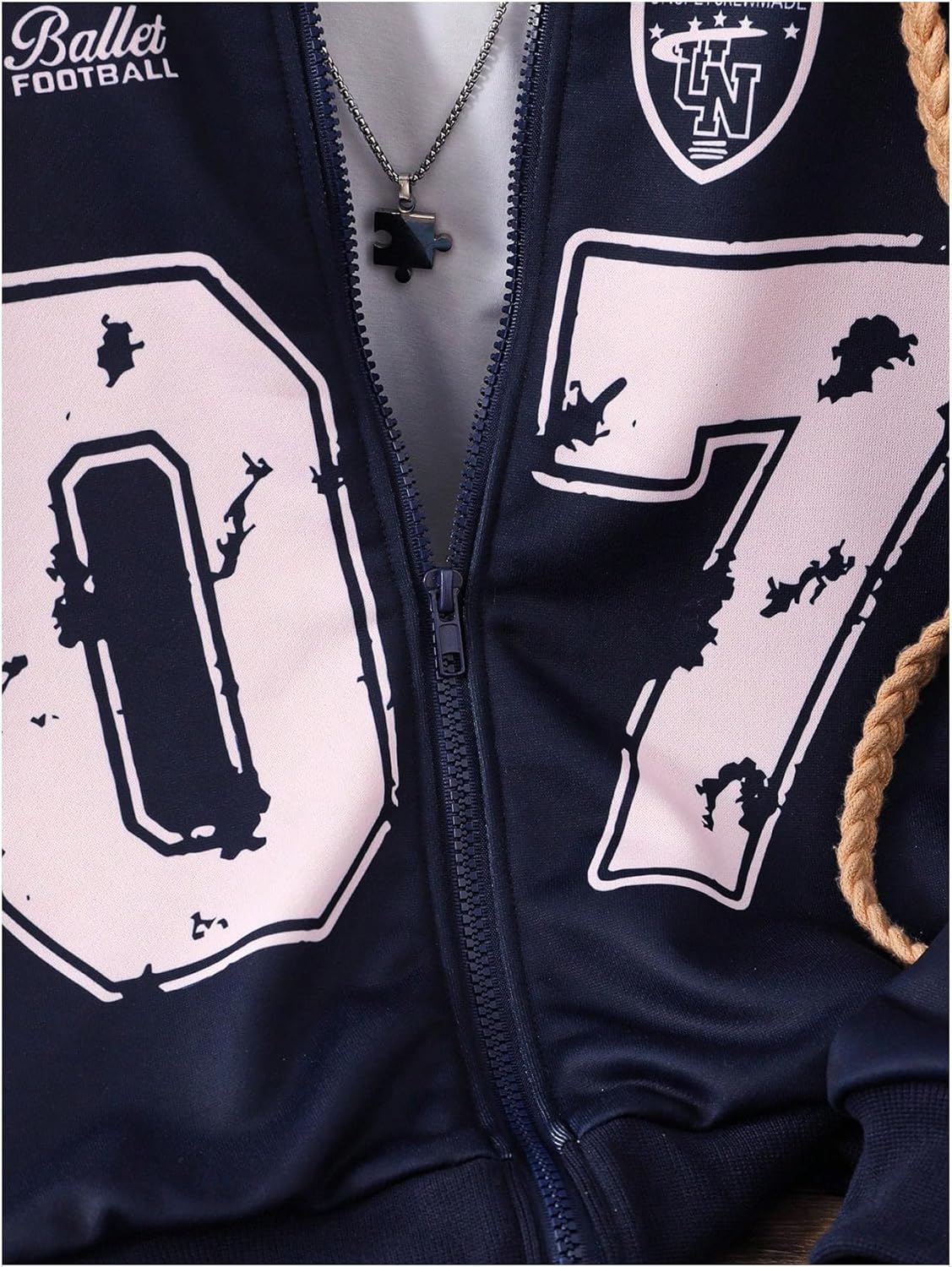 Girl's Number Bowknot Graphic Sweatshirts Zip Up Hoodies Jersey Sweatshirt - Image 6