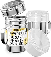 Vista 1 de CUSINIUM 6 Ounce Mini Powder Sugar Shaker With Handle - Fine Mesh - With Plastic Cap - Pack of 2