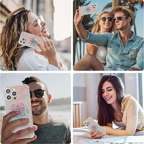 Vista 148 de Roemary Buffertech - Funda protectora para iPhone 13 Pro Max con diseño Golden Retriever, diseño de arcoíris con protector de pantalla