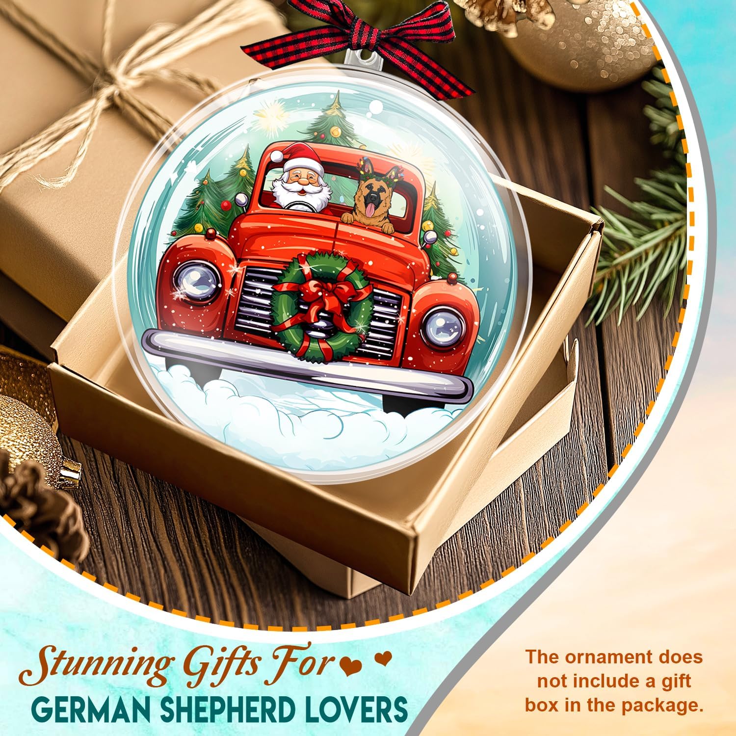 ジャーマンシェパードドッグクリスマスボールオーナメント - 犬愛好家のための美しいホリデーデコレーション - ペットオーナーのための