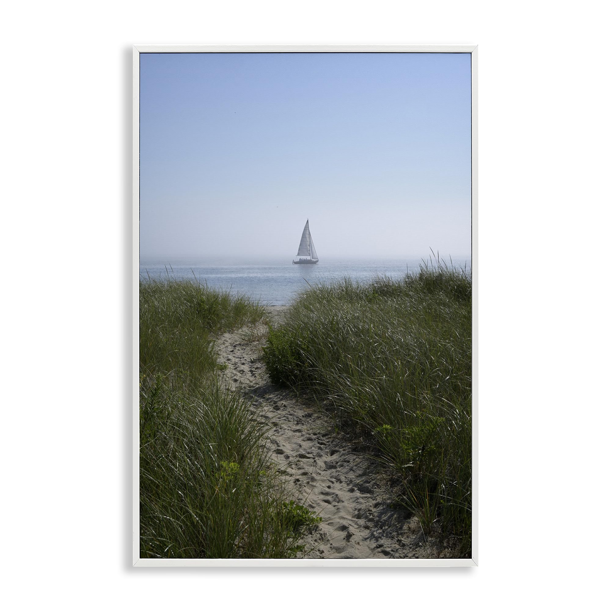 Stupell Industries Coastal White (Textured) 'Path To Morning Sail'| Framed Giclee Art