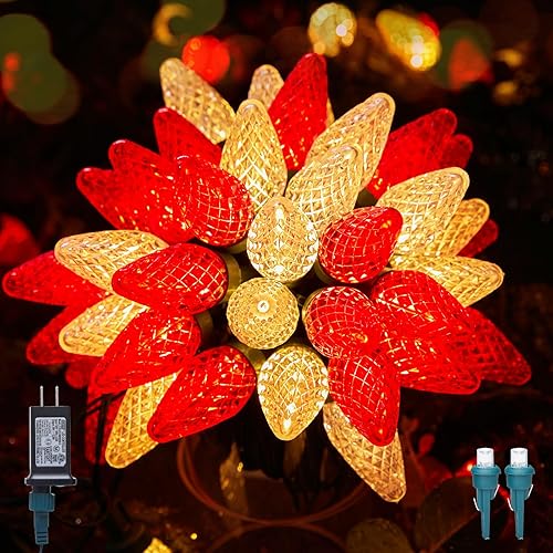 Luces LED de Navidad C9 para exteriores, 81 pies, 100 luces LED con temporizador y 8 modos de luz, árbol de Navidad impermeable de grado comercial