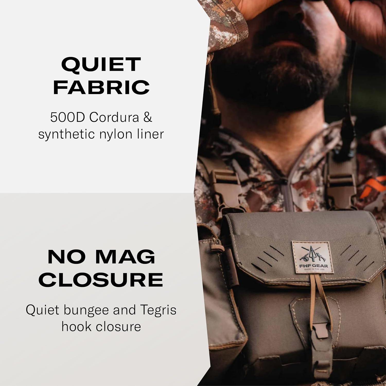 FHF Gear Overwatch Bino Pouch – Lightweight Modular Binocular Pack with Easy-Open Access, MOLLE, & Quiet Closure