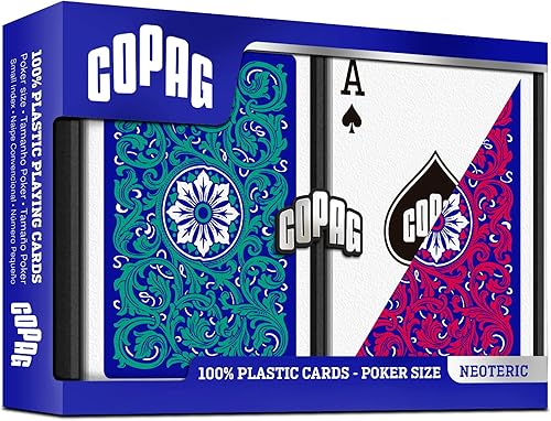 Miniatura 3 de Copag 1546 Neoteric Design - Juego de cartas 100% de plástico, tamaño de póquer (estándar) verderojo (índice regular, 6 juegos)