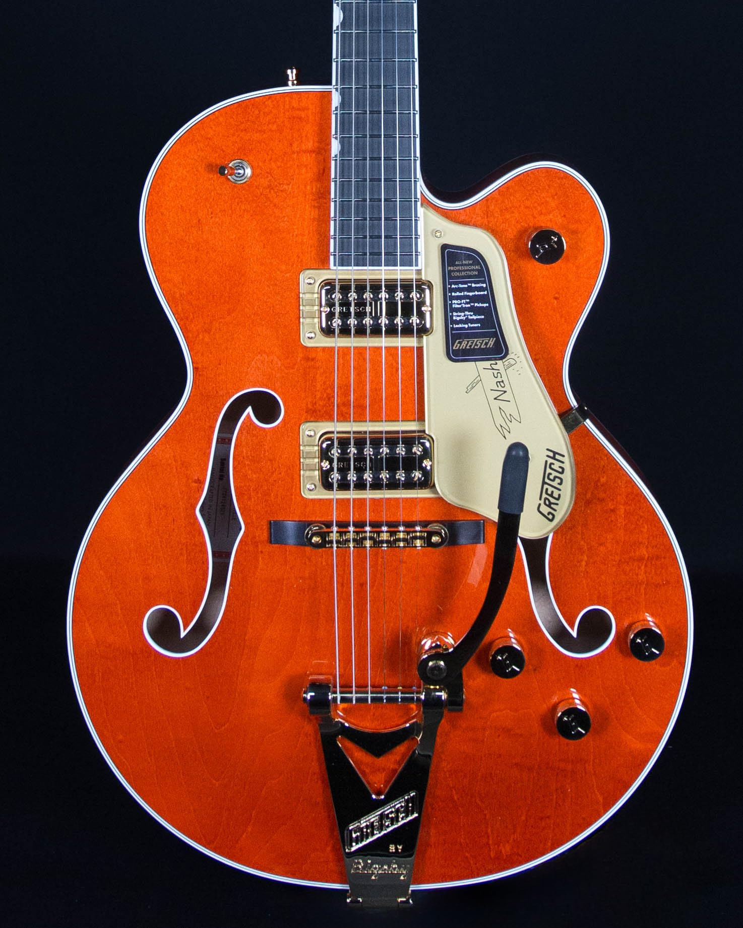 Gretsch Nashville Hollow Body with String-Thru Bigsby Orange Stain - Chitarra semiacustica
