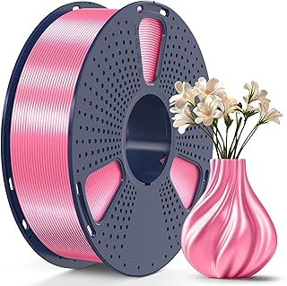 SUNLU PLA Plus Filamento Seda Brillante 1.75mm para Impresora 3D, Silk PLA+ Filamento de Impresión 3D con Acabado Suave y Sedoso, Precisión Dimensional +/- 0.02mm, Bobina de 1kg(2.2lbs), Silk Rosa