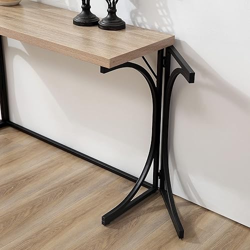 Miniatura 9 de HOMCOM Mesa de comedor plegable, mesa rectangular con marco de metal, ahorro de espacio para cocina pequeña, color negro