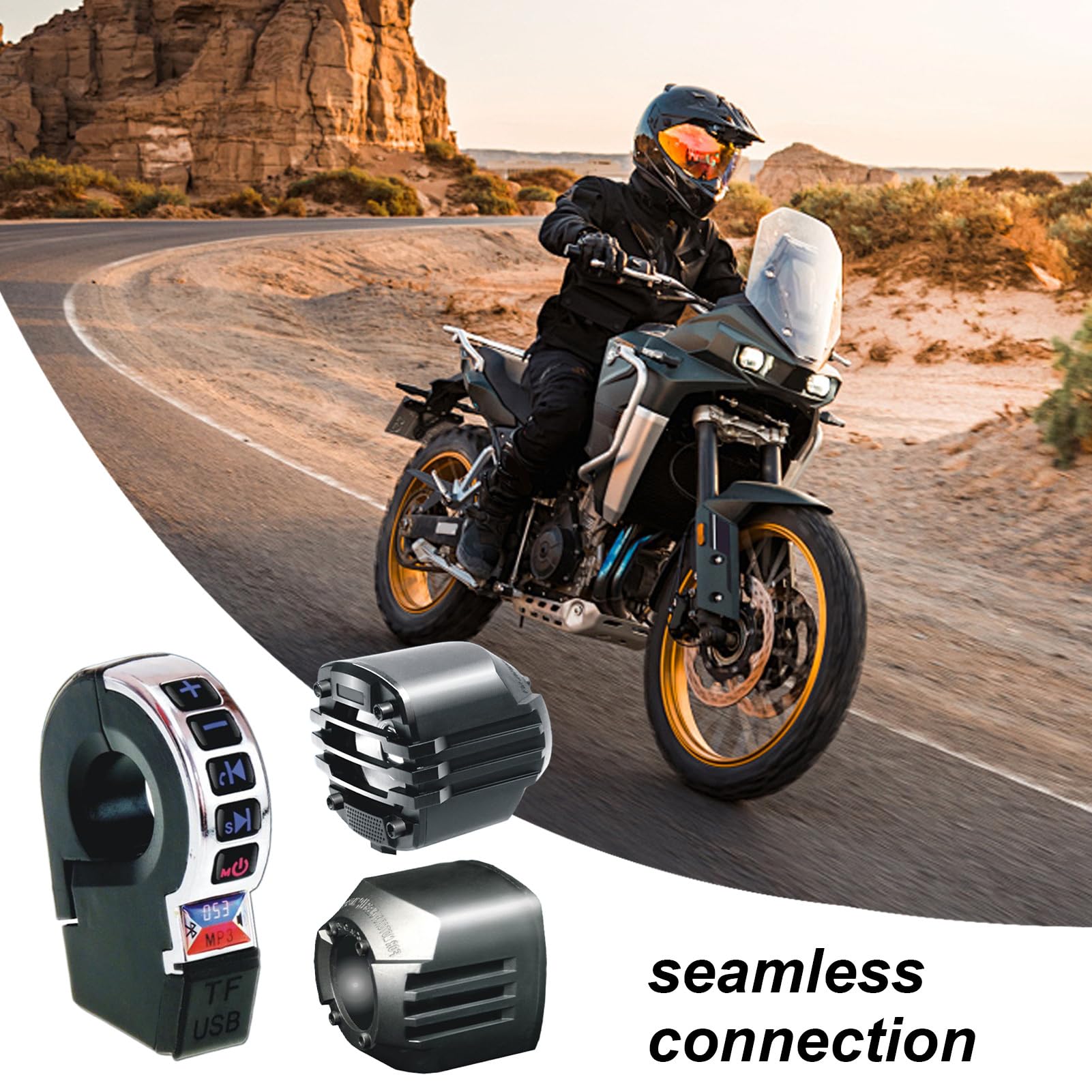 De Estéreo para Moto Audio Inalámbrico con Carga de Teléfono Móvil | Estéreo Para Moto Impermeable Para Motos Ciclomotores Bicicletas Coche Adultos