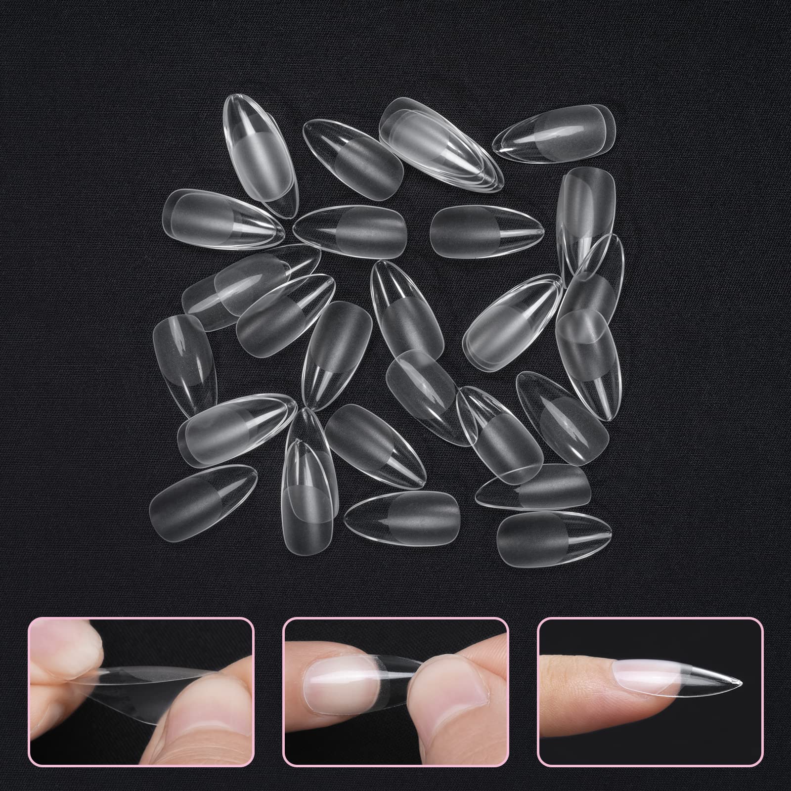 Nail Tips, Pack of 500 False Nail Acrylic Artificial Nail Tips with Storage Case for Nail Salons and DIY Nail Art at Home 10 Sizes - Image 3