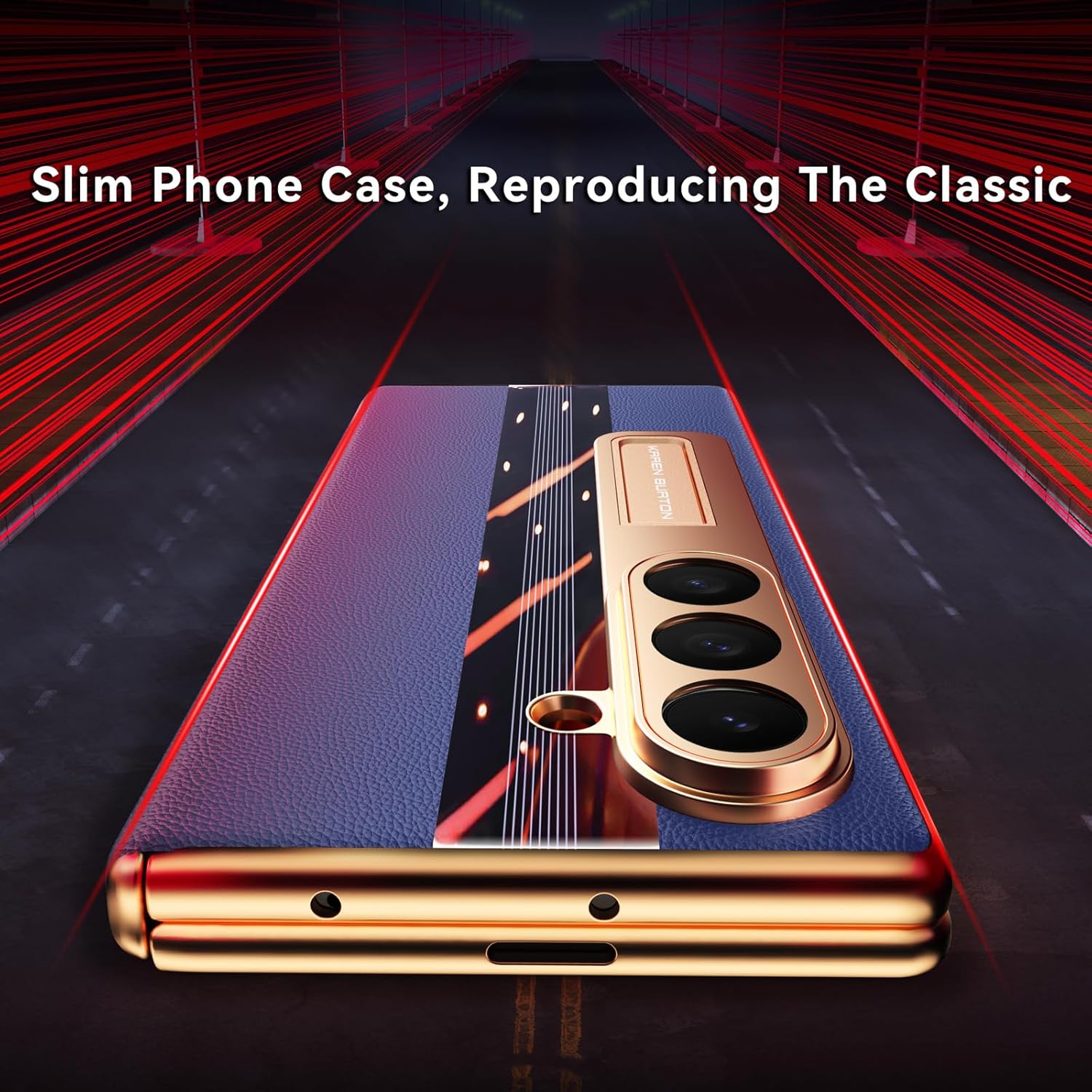 for Samsung Galaxy Z Fold 7 Phone Case [Luxury Genuine Leather] [Full Body Hinge Protection] [Built-in Screen Protector] [Kickstand Slim Phone Cover] for Galaxy ZFold 7 (Royal Blue)