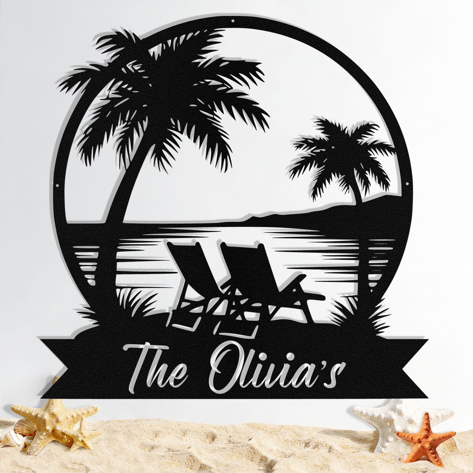 Custom Metal Beach Sign, Personalized Beach Sign Wall Decor for Outdoor