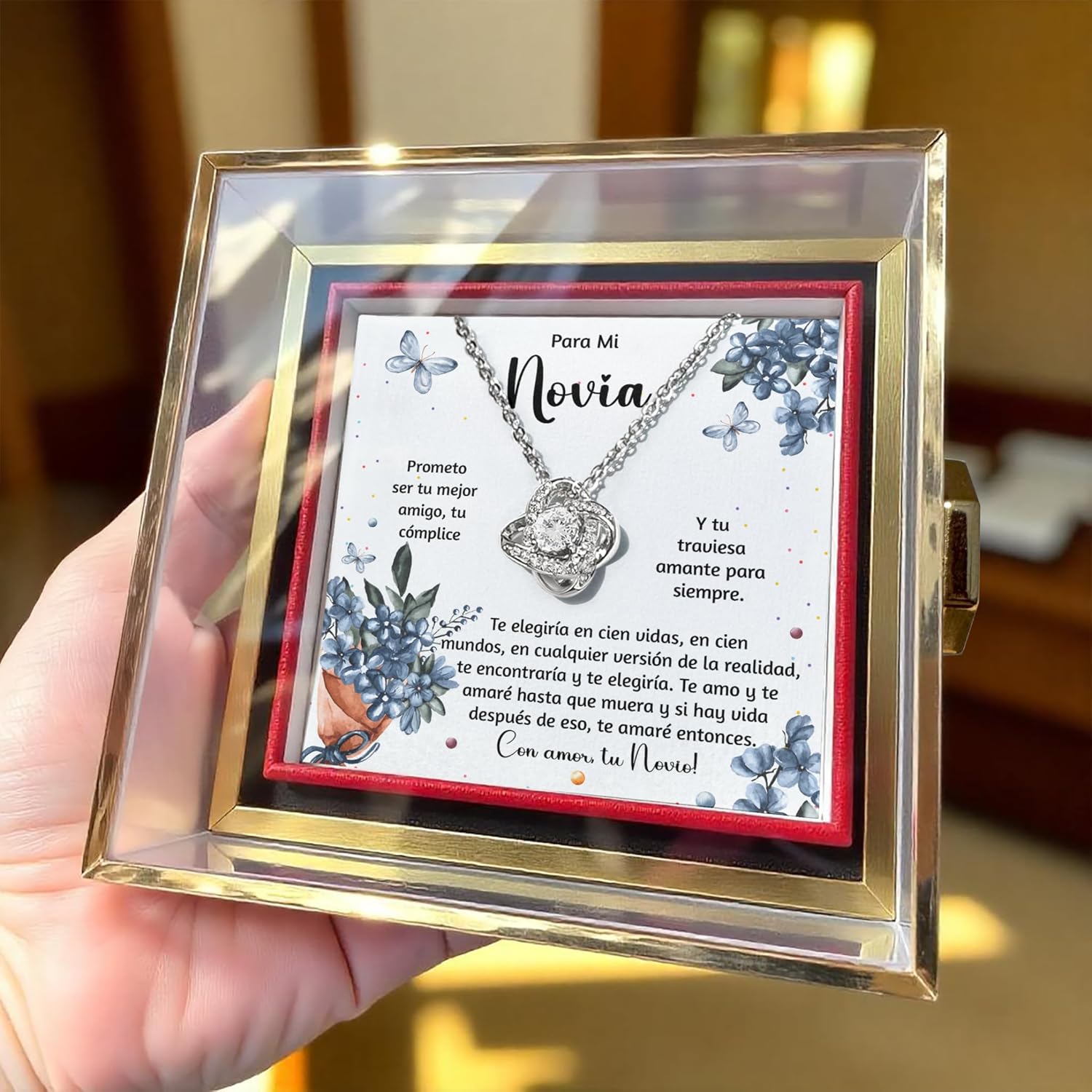 Rosa Eterna Para Regalo Novia, Regalo Para Mujeres Navidad, Regalos Para Aniversario De Pareja, Regalos Para Graduados 2025 Mujer, Collar Plata 925 Para Mujer, Will You Be My Girlfriend - Image 3