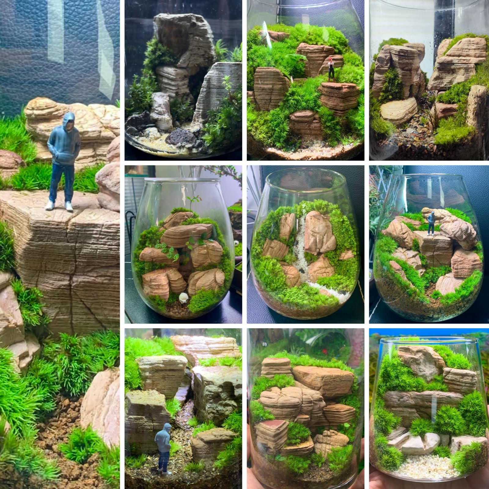 Piedra de acuario de 20 libras, piedra para acuario, paisajismo, terrarios, recintos de vivero, jardines en miniatura y de hadas, 7-8 piezas de 2 a 8 pulgadas