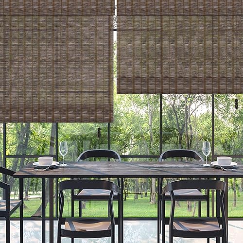 Passenger Pigeon - Persianas enrollables de bambú, persianas con cenefa para filtrar la luz