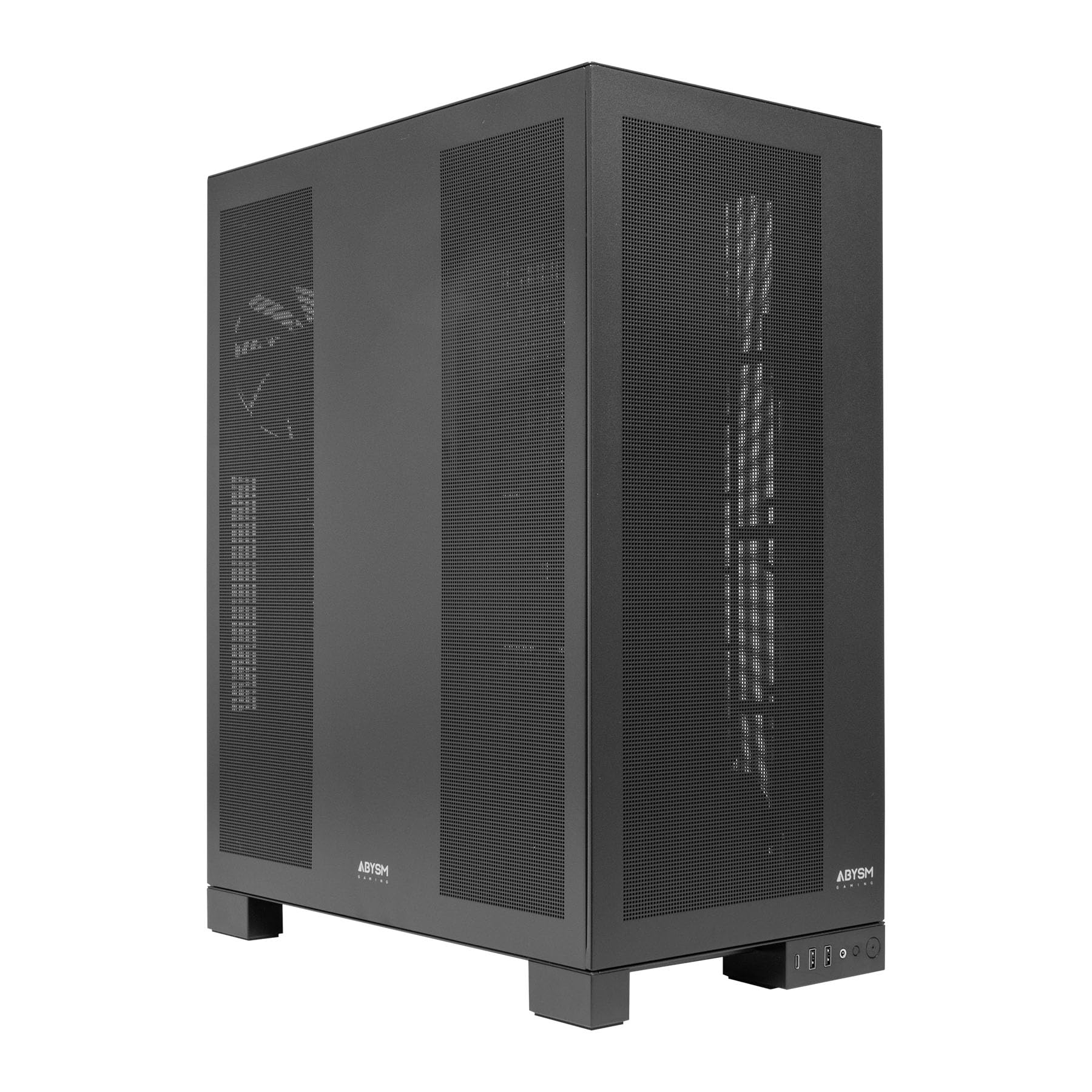 ABYSM Gaming IA Pro 100 Caja PC Workstation E-ATX Full Tower – Alto Airflow, Soporte Multi-GPU, GPU hasta 420 mm, Disipador 180 mm, Radiadores 420/480 mm, USB-C 3.1 Gen 2 Frontal