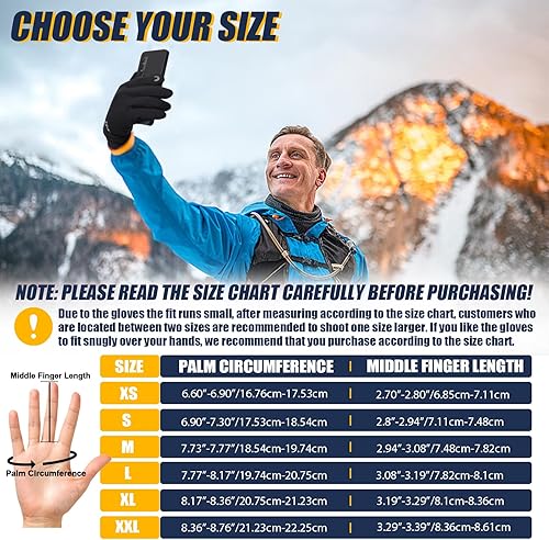 Miniatura 6 de Pixel Panda Guantes de invierno para hombres y mujeres, guantes cálidos para pantalla táctil para clima frío, delgados, resistentes al agua,