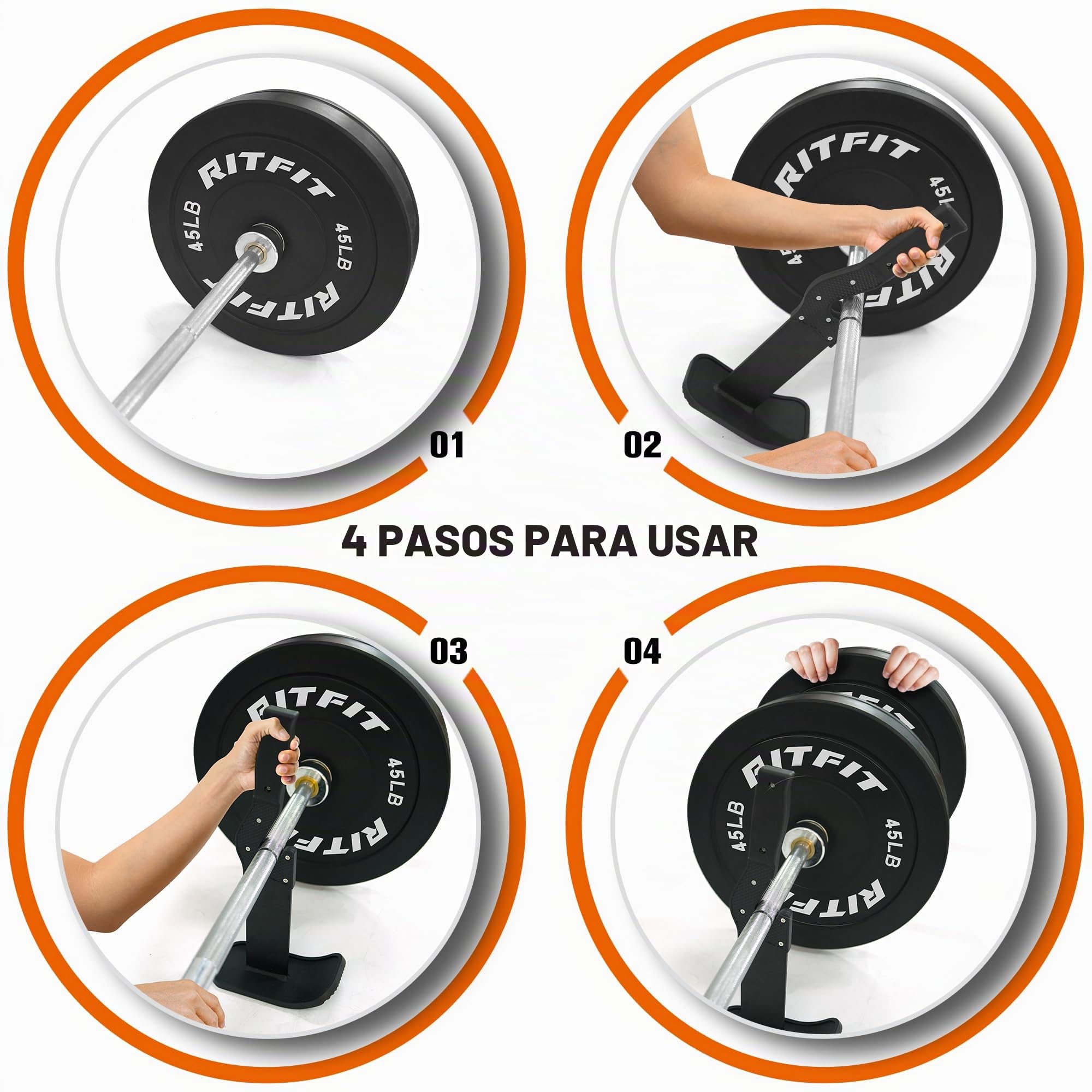 RITFIT Deadlift Jack/Barbell Jack Descargar 660LB Barbell Stand Bar con mango antideslizante y base,Perfecto para ejercicios de peso muerto y placas de barra de carga y descargas de pesas
