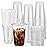 VITEVER [100 Sets - 16oz] Clear Plastic Cups with Lids and Straws, Disposable Iced Coffee Cups for Smoothie, Milkshake, Cold Drinks - BPA free