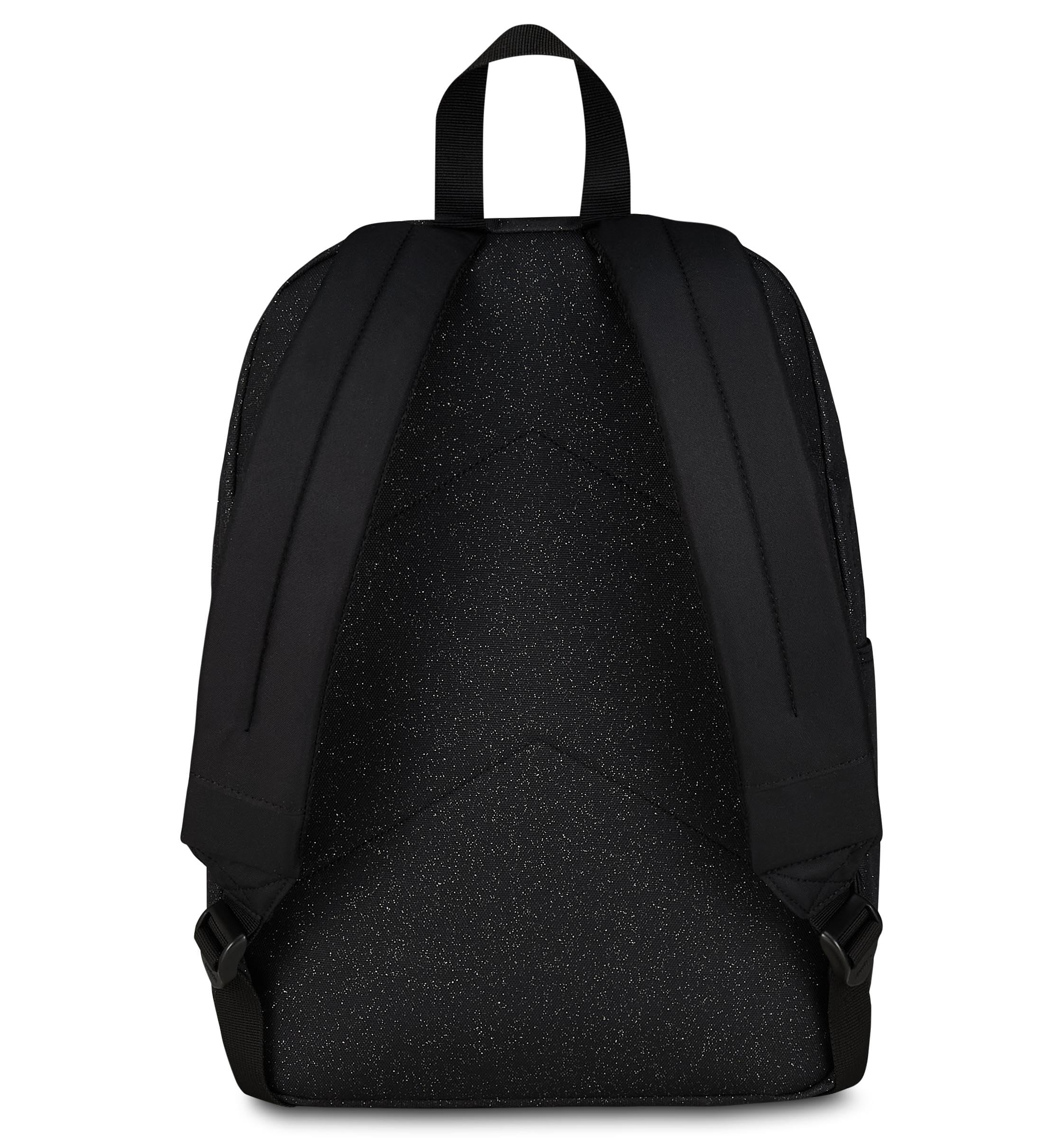 Invicta Zaino Scuola Carlson Shine, Nero, 24 L, Effetto brillantini, Monoscomparto, Tasca interna con zip, Scomparto porta pc ablet, Tasca laterale portaborraccia, Scuola media e superiore, Ragazza