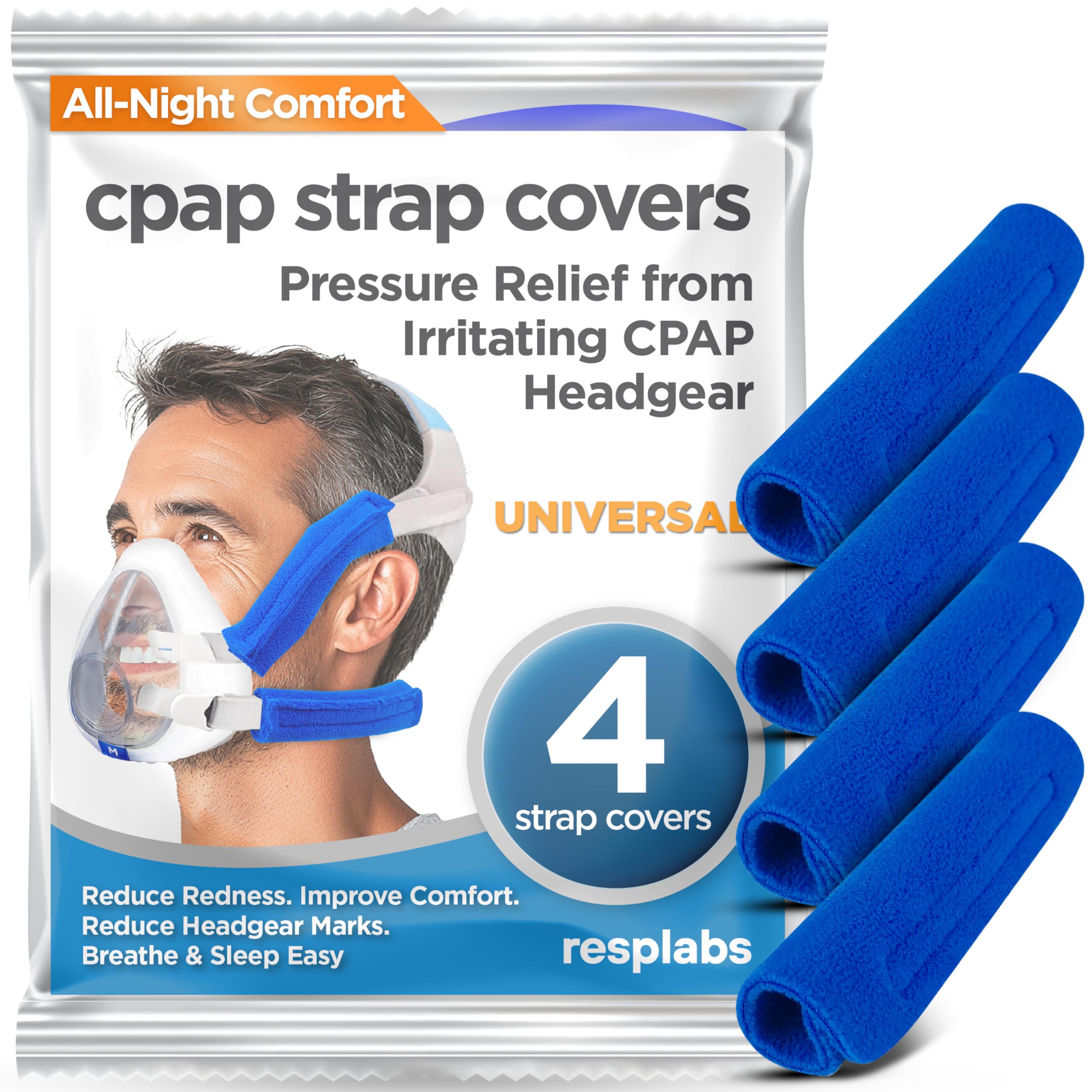 RespLabs Medical Inc.CPAP Headgear Strap Covers — Universal Mask Pads (4 Pack)
